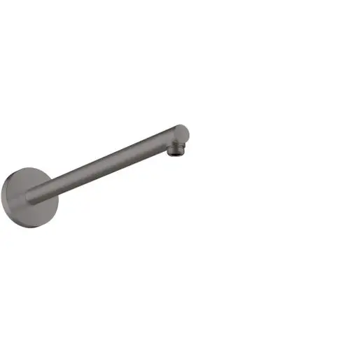 Brausearm in brushed black chrome, montiert an einer Wand, mit Anschluss für Duschkopf. Produkt von AXOR.